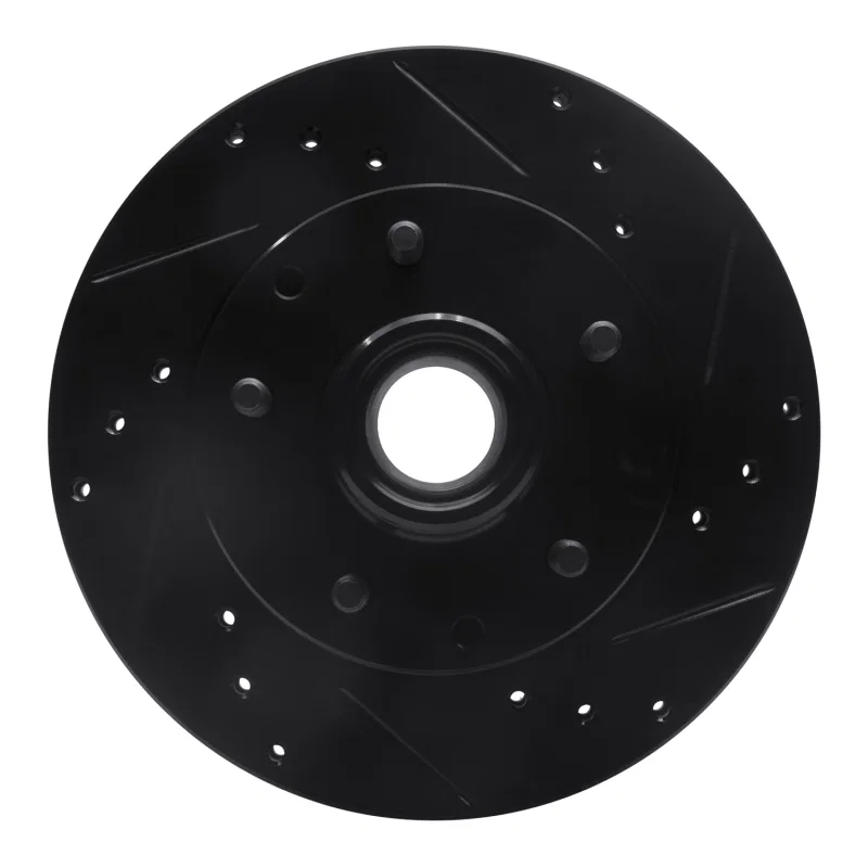 R1 Concepts 633-48016R, R1 91-03 Chevrolet S10 Blazer Front Right Drilled & Slotted Black Brake Rotor