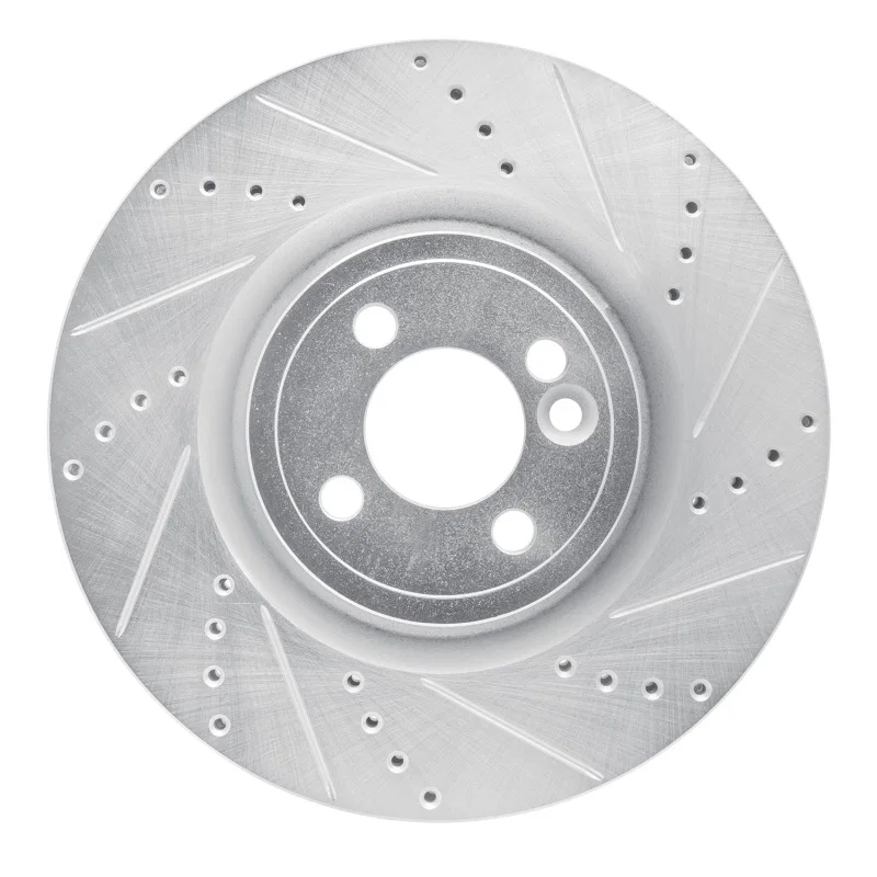 R1 Concepts 631-32014R, R1 13-13 Mini Cooper (Excl Clubman) Front Right Drilled & Slotted Silver Brake Rotor