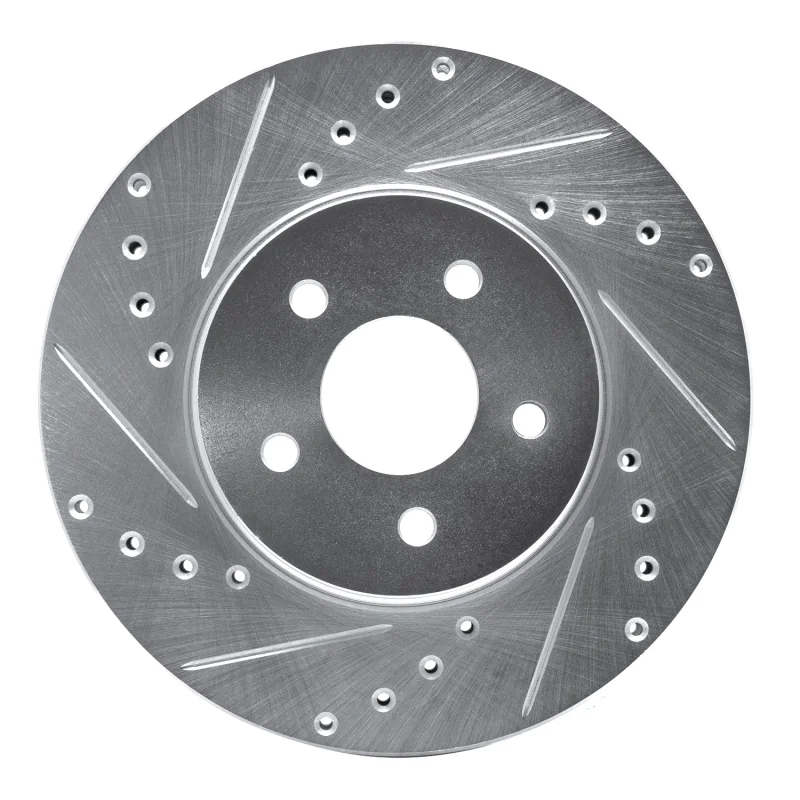 R1 Concepts 631-20012L, R1 01-08 Ford Mondeo (Mexico) Front Left Drilled & Slotted Silver Brake Rotor