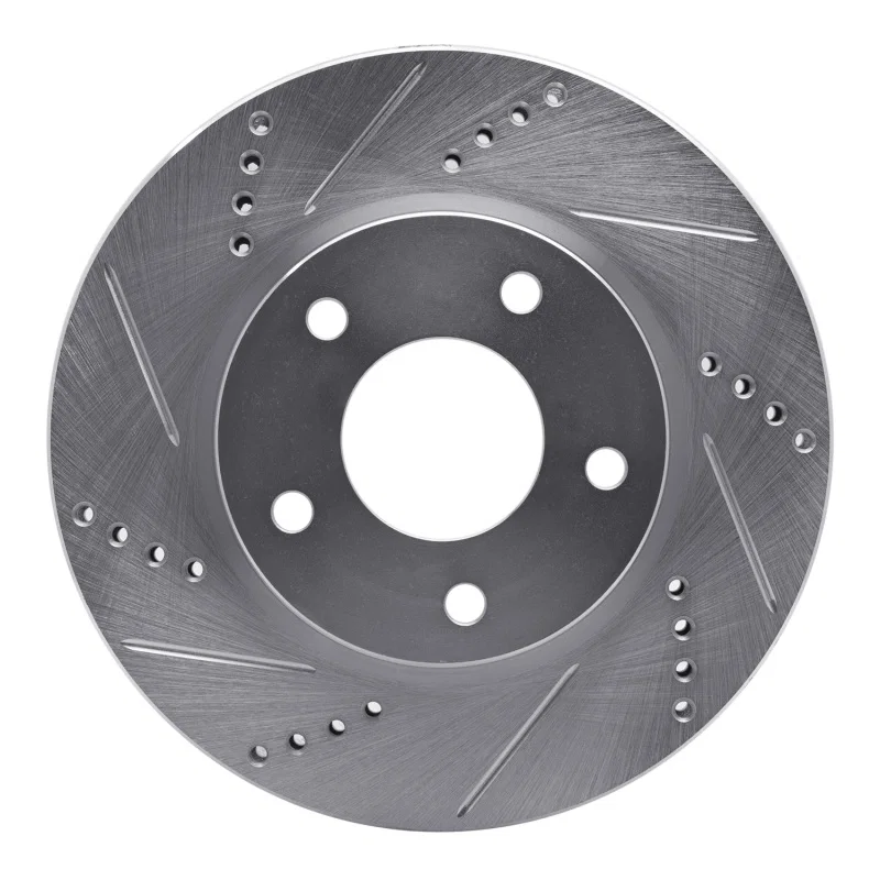 R1 Concepts 631-40024L, R1 07-17 Dodge CALIBER Front Left Drilled & Slotted Silver Brake Rotor