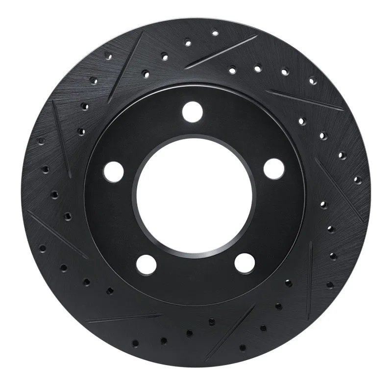 R1 Concepts 633-42016L, R1 74-80 International SCOUT II Front Left Drilled & Slotted Black Brake Rotor