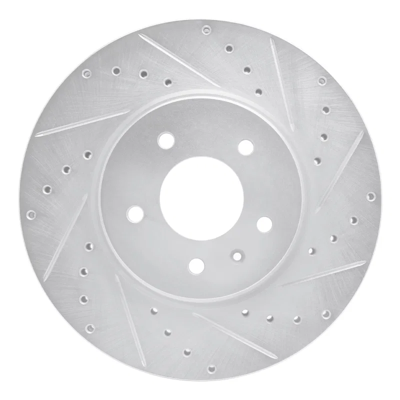 R1 Concepts 631-46028R, R1 09-11 Cadillac STS Front Right Drilled & Slotted Silver Brake Rotor