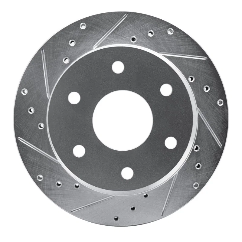 R1 Concepts 631-48007L, R1 88-91 Chevrolet K1500 Front Left Drilled & Slotted Silver Brake Rotor