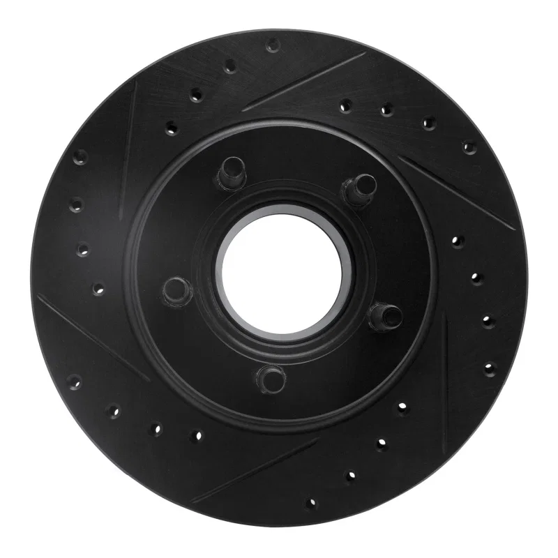 R1 Concepts 633-54125L, R1 93-94 Ford Explorer Front Left Drilled & Slotted Black Brake Rotor