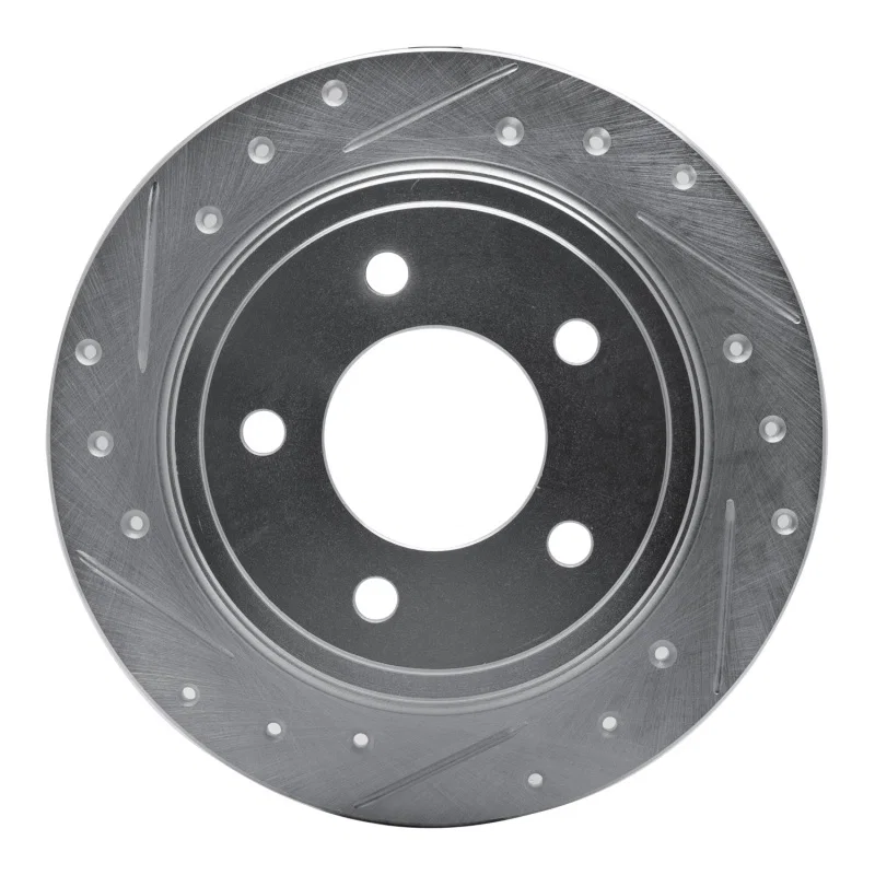 R1 Concepts 631-40012L, R1 93-04 Chrysler 300M Rear Left Drilled & Slotted Silver Brake Rotor
