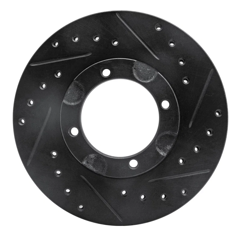 R1 Concepts 633-03005R, R1 87-99 Hyundai Excel Front Right Drilled & Slotted Black Brake Rotor