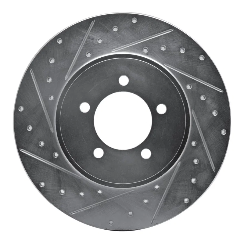 R1 Concepts 631-55008L, R1 03-05 Lincoln AVIATOR Rear Left Drilled & Slotted Silver Brake Rotor