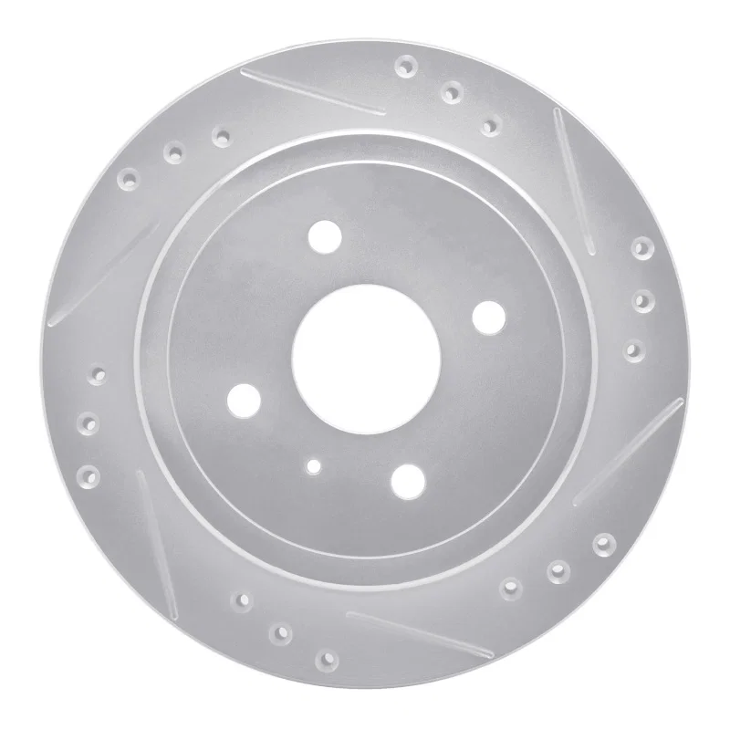 R1 Concepts 631-37002R, R1 83-89 Isuzu Impulse Rear Right Drilled & Slotted Silver Brake Rotor
