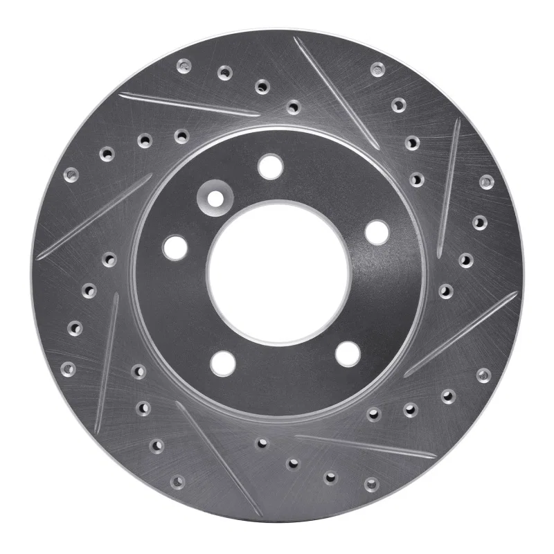 R1 Concepts 631-20006R, R1 90-97 Jaguar XJ12 Front Right Drilled & Slotted Silver Brake Rotor