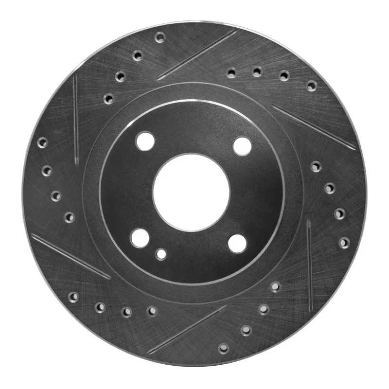 R1 Concepts 631-80034L, R1 99-03 Mazda Protege Front Left Drilled & Slotted Silver Brake Rotor