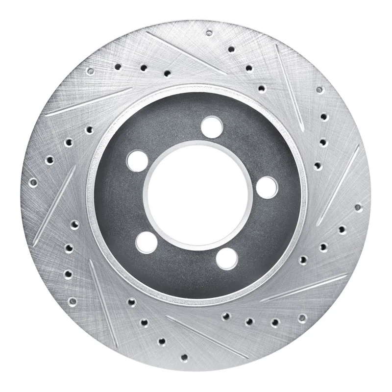 R1 Concepts 631-40002R, R1 1965-1972 Dodge Dart Front Right Drilled & Slotted Silver Brake Rotor