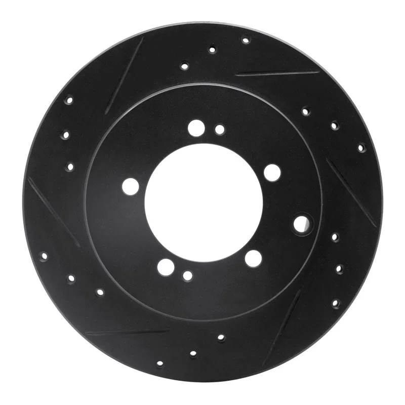 R1 Concepts 633-72017L, R1 91-93 Dodge STEALTH Rear Left Drilled & Slotted Black Brake Rotor