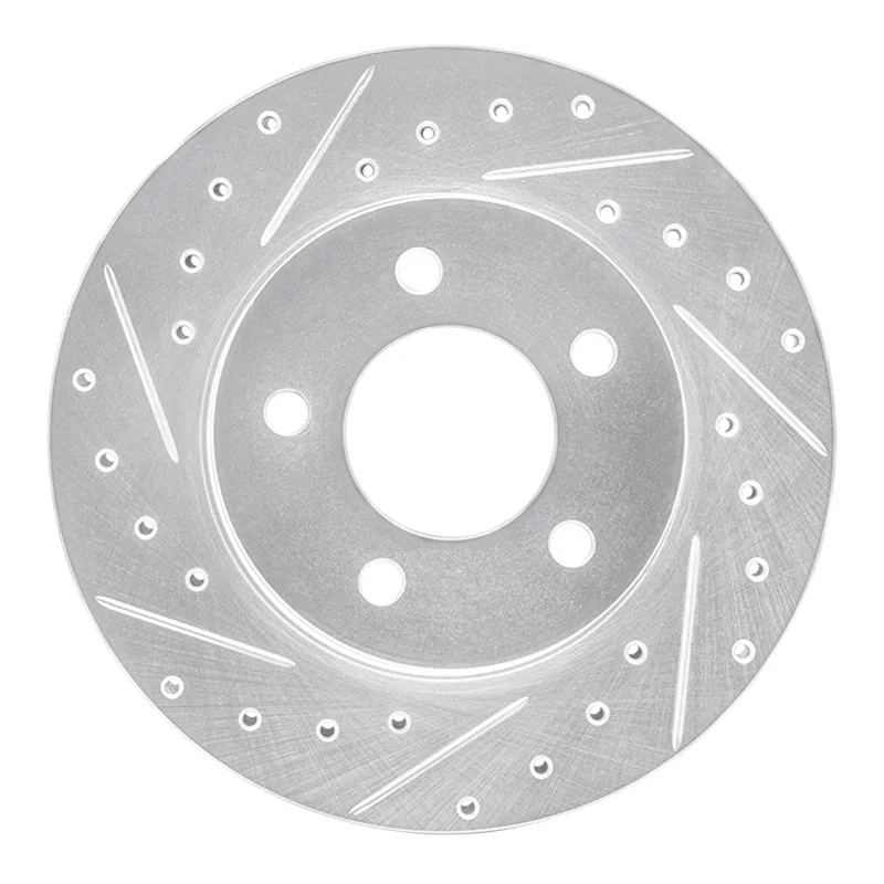 R1 Concepts 631-40011L, R1 93-97 Chrysler CONCORDE Front Left Drilled & Slotted Silver Brake Rotor
