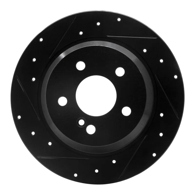 R1 Concepts 633-63051L, R1 03-16 Mercedes-Benz E280 (Canada) Rear Left Drilled & Slotted Black Brake Rotor