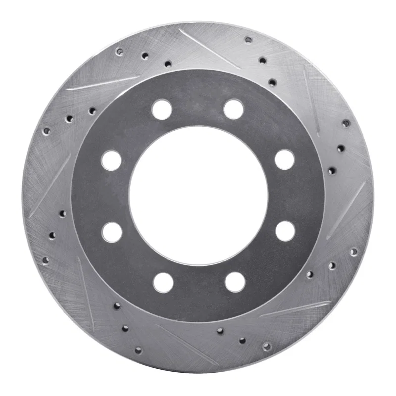 R1 Concepts 631-40088R, R1 00-02 Dodge Ram 3500 Front Right Drilled & Slotted Silver Brake Rotor