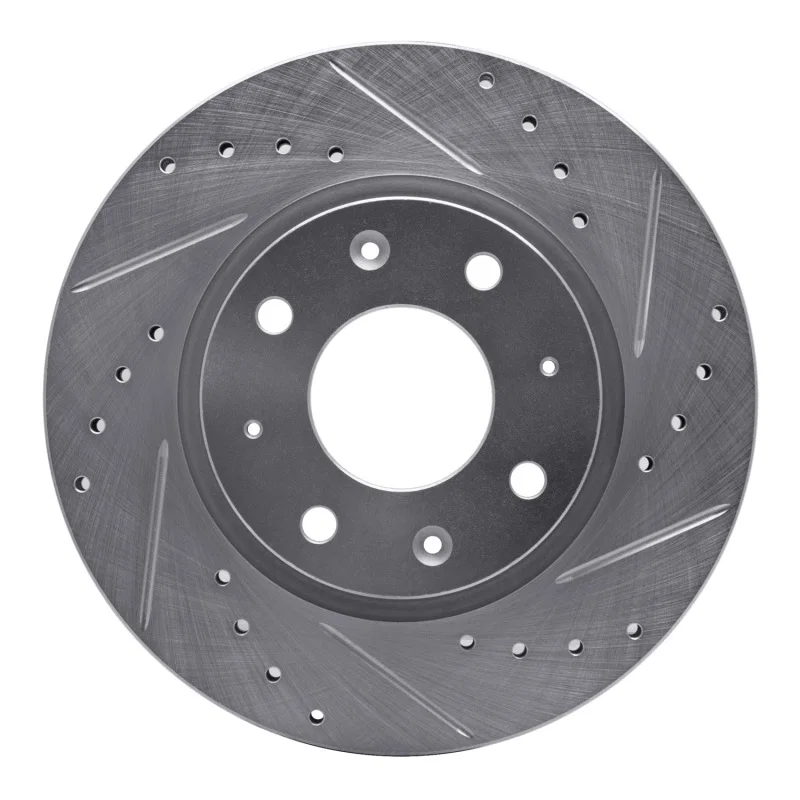 R1 Concepts 631-21007R, R1 04-09 Kia SPECTRA Front Right Drilled & Slotted Silver Brake Rotor