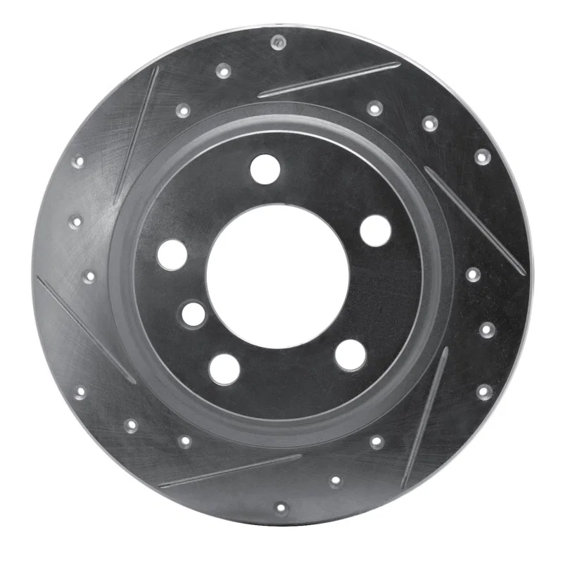 R1 Concepts 631-32012L, R1 13-16 Mini Cooper Countryman Rear Left Drilled & Slotted Silver Brake Rotor