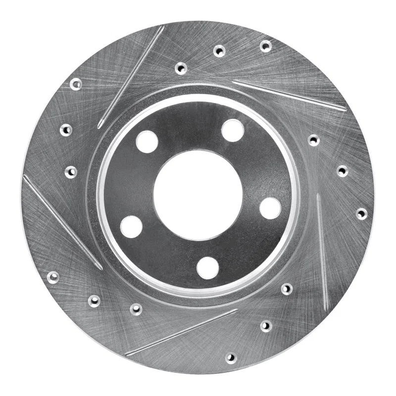 R1 Concepts 631-72018L, R1 90-93 Mitsubishi Galant Front Left Drilled & Slotted Silver Brake Rotor