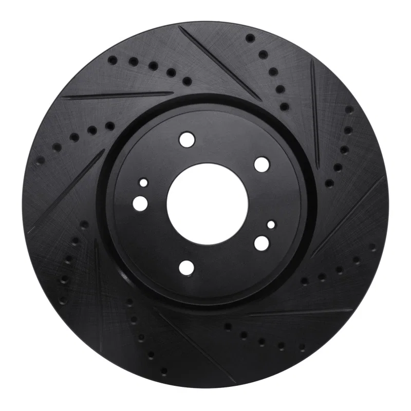 R1 Concepts 633-72035R, R1 03-06 Mitsubishi Lancer Front Right Drilled & Slotted Black Brake Rotor
