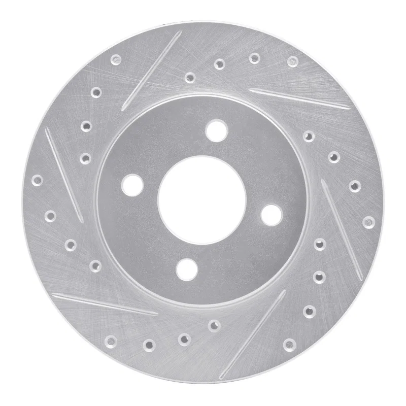 R1 Concepts 631-39002L, R1 83-88 Chrysler E CLASS Front Left Drilled & Slotted Silver Brake Rotor