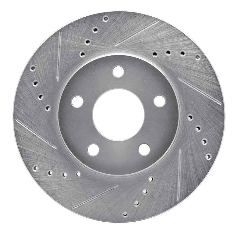 R1 Concepts 631-47033L, R1 06-11 Chevrolet HHR Front Left Drilled & Slotted Silver Brake Rotor