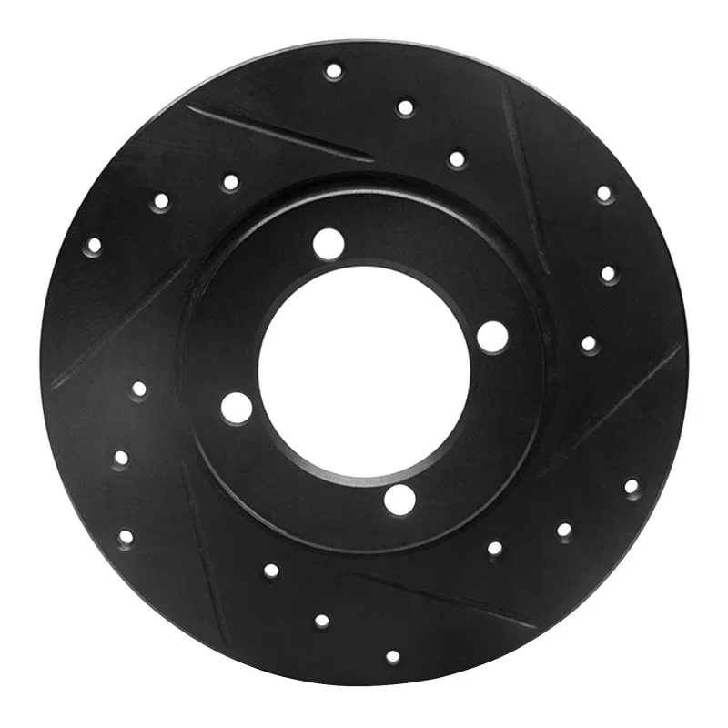 R1 Concepts 633-22000R, R1 67-74 Opel Manta Front Right Drilled & Slotted Black Brake Rotor