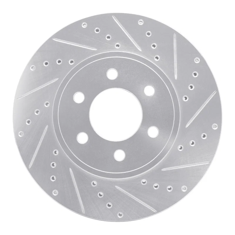 R1 Concepts 631-40100R, R1 03-03 Dodge Durango Front Right Drilled & Slotted Silver Brake Rotor