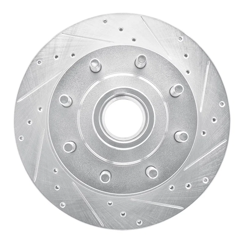 R1 Concepts 631-54136R, R1 95-07 Ford E-250 Econoline Front Right Drilled & Slotted Silver Brake Rotor