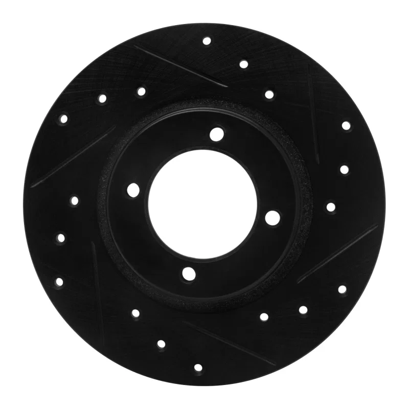 R1 Concepts 633-76001R, R1 75-79 Toyota Corolla (US/Canada) Front Right Drilled & Slotted Black Brake Rotor