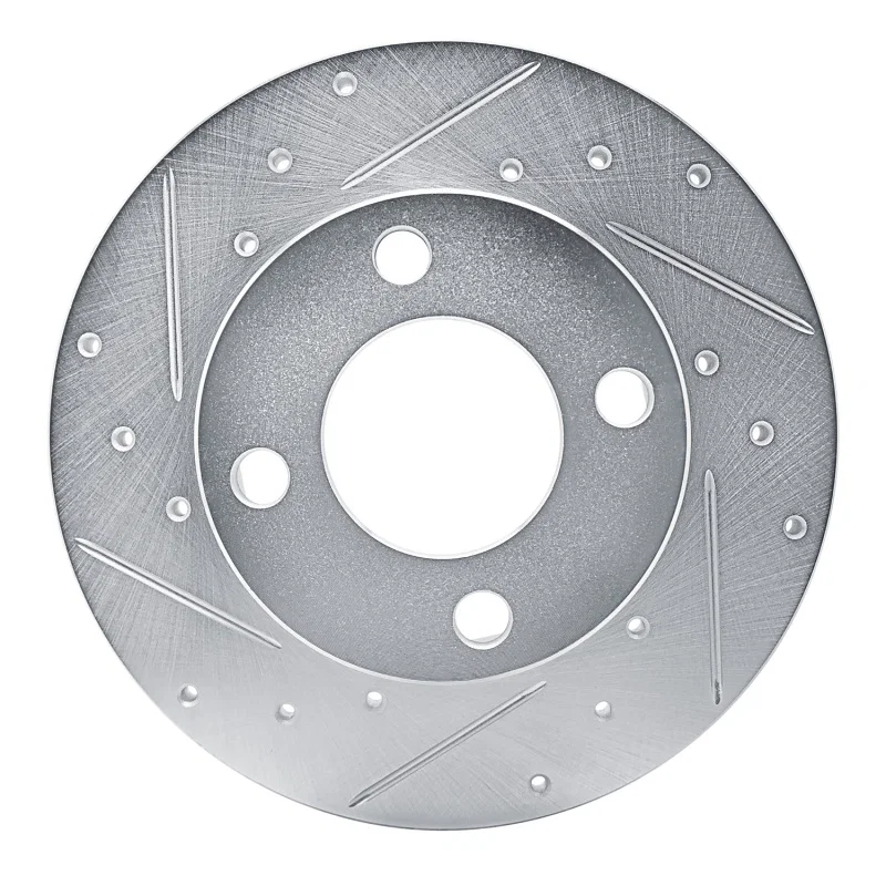 R1 Concepts 631-73003L, R1 78-85 Audi 5000 Front Left Drilled & Slotted Silver Brake Rotor