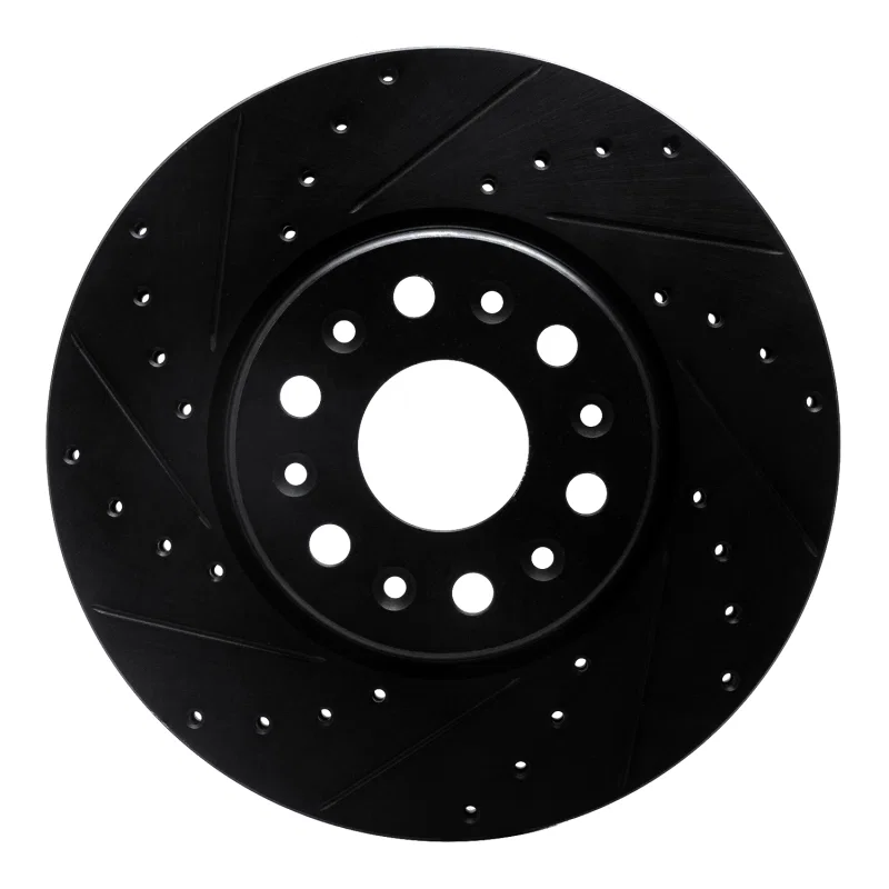 R1 Concepts 633-48090L, R1 17-25 Buick Enclave Front Left Drilled & Slotted Black Brake Rotor