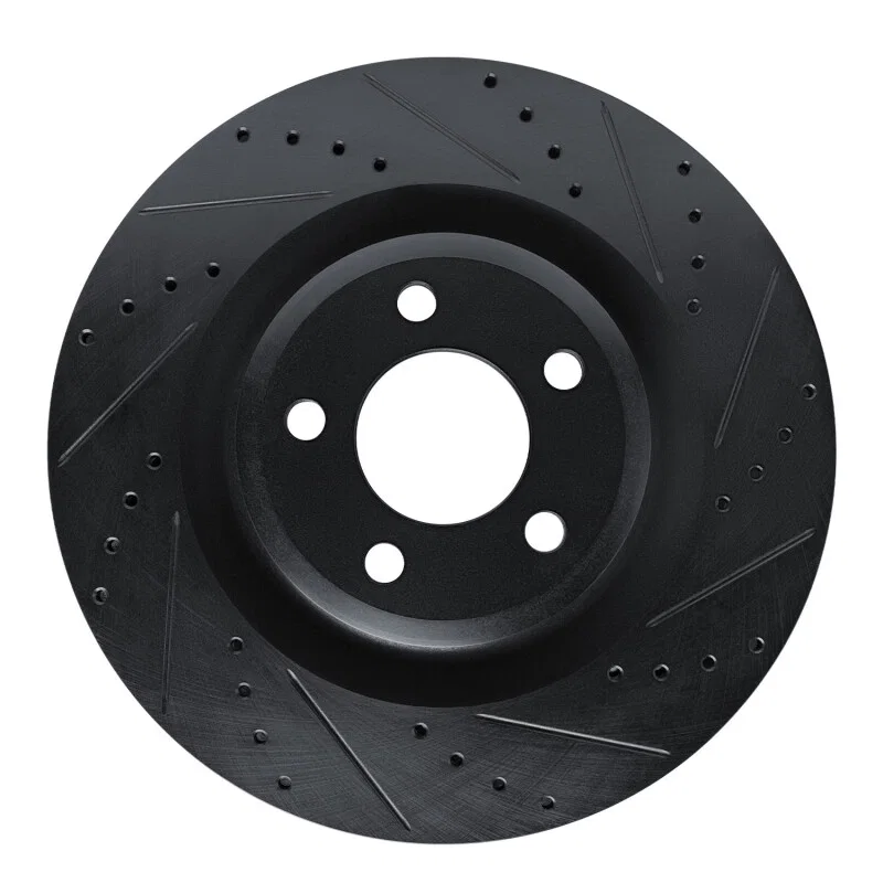 R1 Concepts 633-54279R, R1 20-25 Ford Explorer Front Right Drilled & Slotted Black Brake Rotor