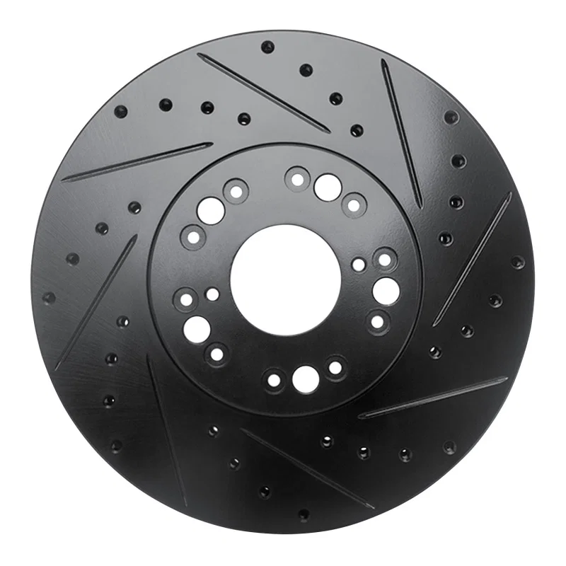 R1 Concepts 633-75005R, R1 92-10 Lexus LS400 Front Right Drilled & Slotted Black Brake Rotor