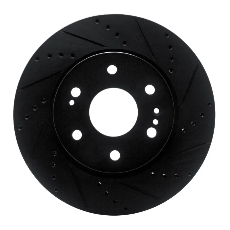 R1 Concepts 633-47080R, R1 2019-2026 Cadillac Escalade ESV Front Right Drilled & Slotted Black Brake Rotor