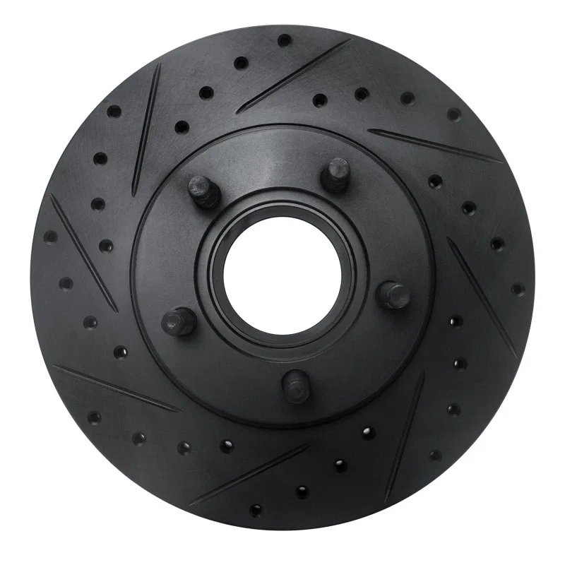 R1 Concepts 633-54140L, R1 95-97 Ford Ranger (USA/Canada) Front Left Drilled & Slotted Black Brake Rotor