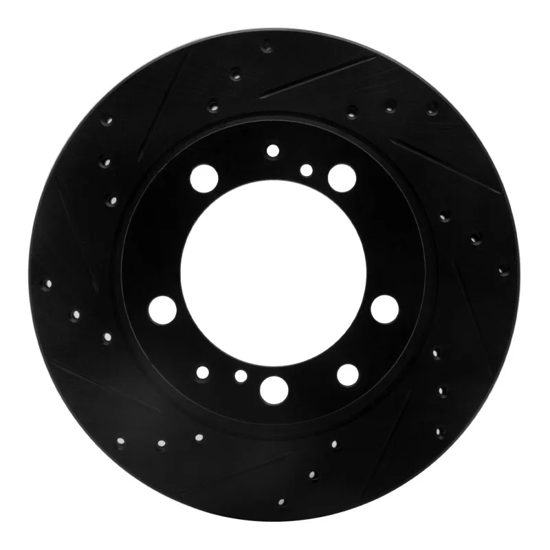 R1 Concepts 633-02021L, R1 87-97 Porsche 944 Except Turbo Rear Left Drilled & Slotted Black Brake Rotor