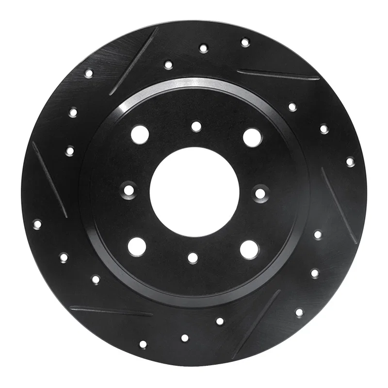 R1 Concepts 633-59013L, R1 86-96 Acura Legend Rear Left Drilled & Slotted Black Brake Rotor