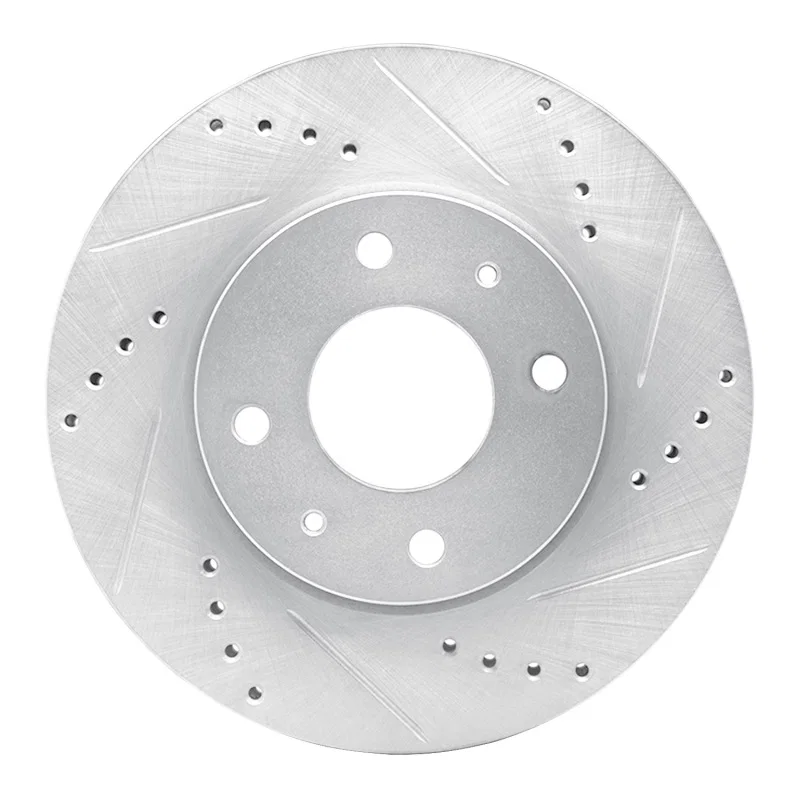 R1 Concepts 631-72039R, R1 04-04 Mitsubishi Lancer Front Right Drilled & Slotted Silver Brake Rotor
