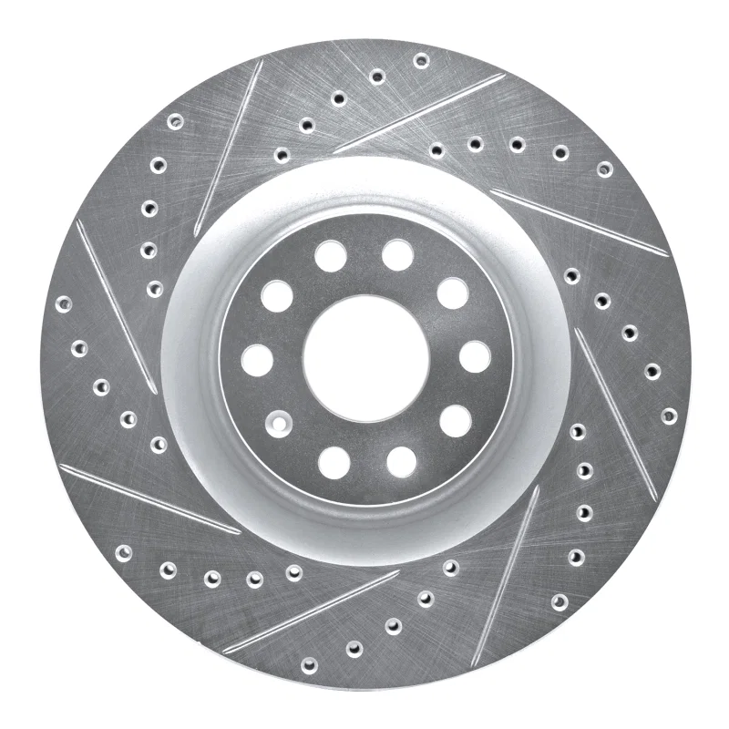 R1 Concepts 631-74029L, R1 06-13 Audi S3 (Mexico) Front Left Drilled & Slotted Silver Brake Rotor