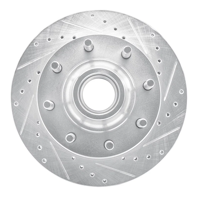R1 Concepts 631-54106R, R1 80-85 Ford E-350 Econoline Club Wagon Front Right Drilled & Slotted Silver Brake Rotor