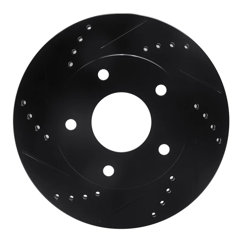 R1 Concepts 633-48005L, R1 79-98 Buick Riviera Front/Rear Left Drilled & Slotted Black Brake Rotor
