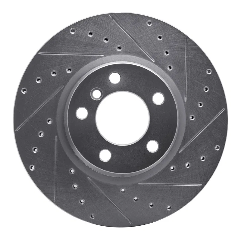 R1 Concepts 631-31121R, R1 12-18 BMW 330e Front Right Drilled & Slotted Silver Brake Rotor