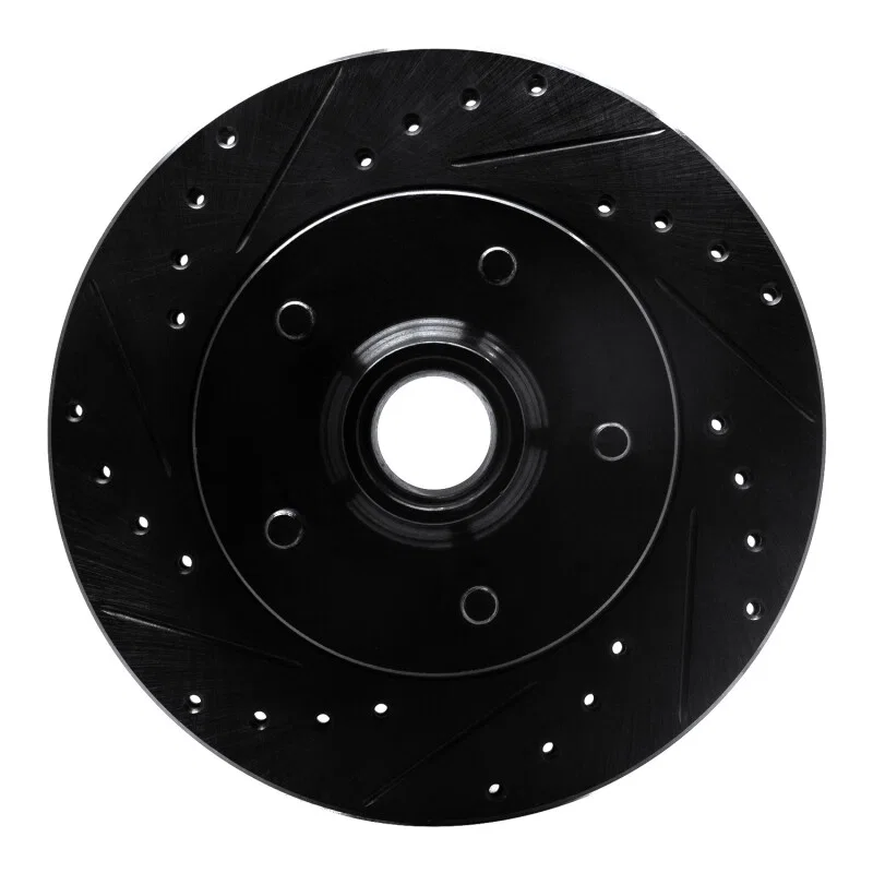 R1 Concepts 633-48009L, R1 88-91 Chevrolet C1500 Front Left Drilled & Slotted Black Brake Rotor