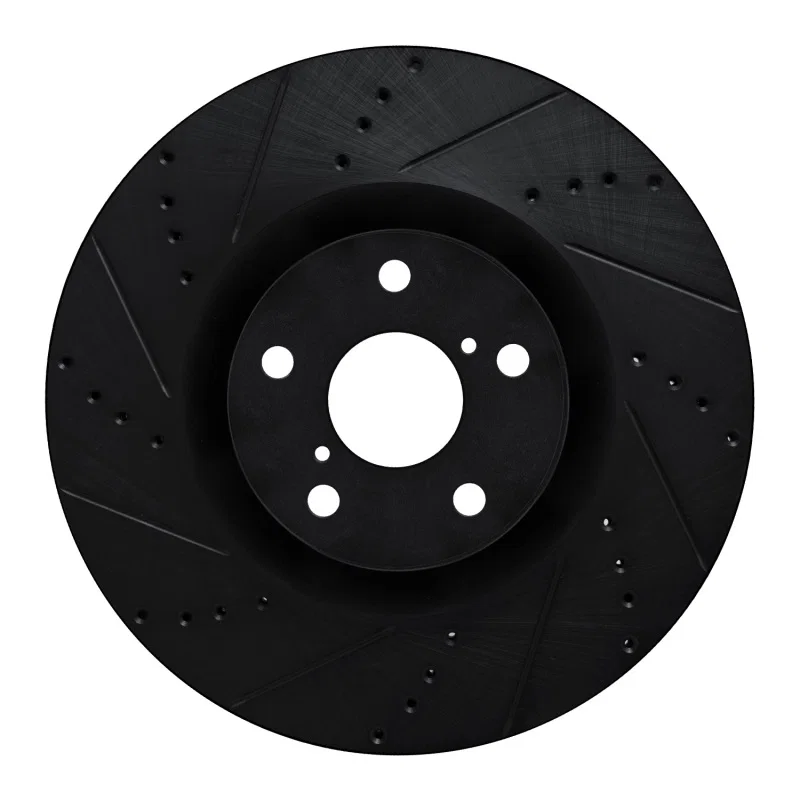 R1 Concepts 633-75027D, R1 09-11 Lexus IS350 Left Front Drilled & Slotted Black Brake Rotor