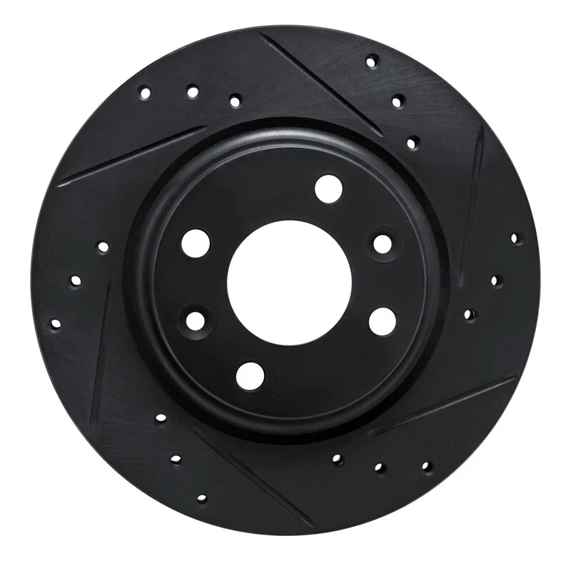 R1 Concepts 633-63159R, R1 15-19 Renault Logan (Mexico) Front Right Drilled & Slotted Black Brake Rotor