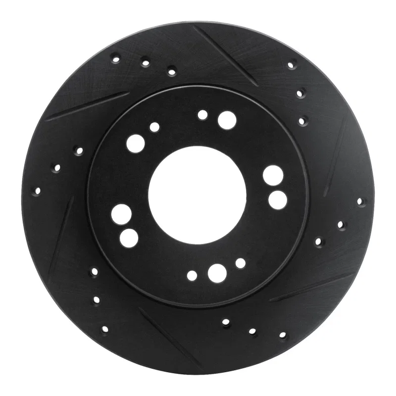 R1 Concepts 633-72023R, R1 90-05 Chrysler SEBRING Front Right Drilled & Slotted Black Brake Rotor