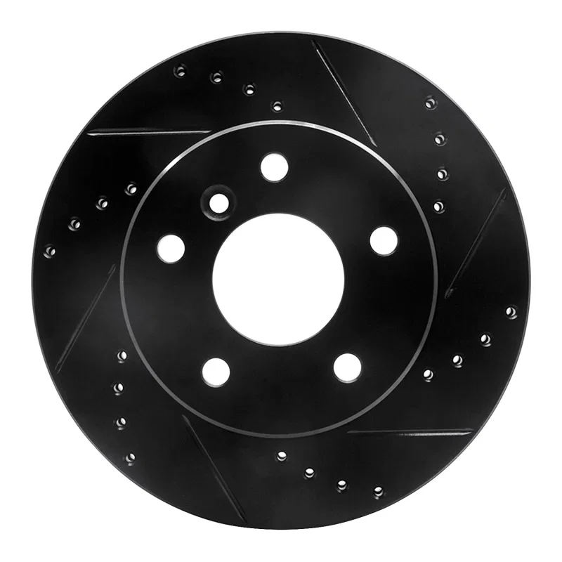 R1 Concepts 633-11005R, R1 99-04 Land Rover Discovery Front Right Drilled & Slotted Black Brake Rotor