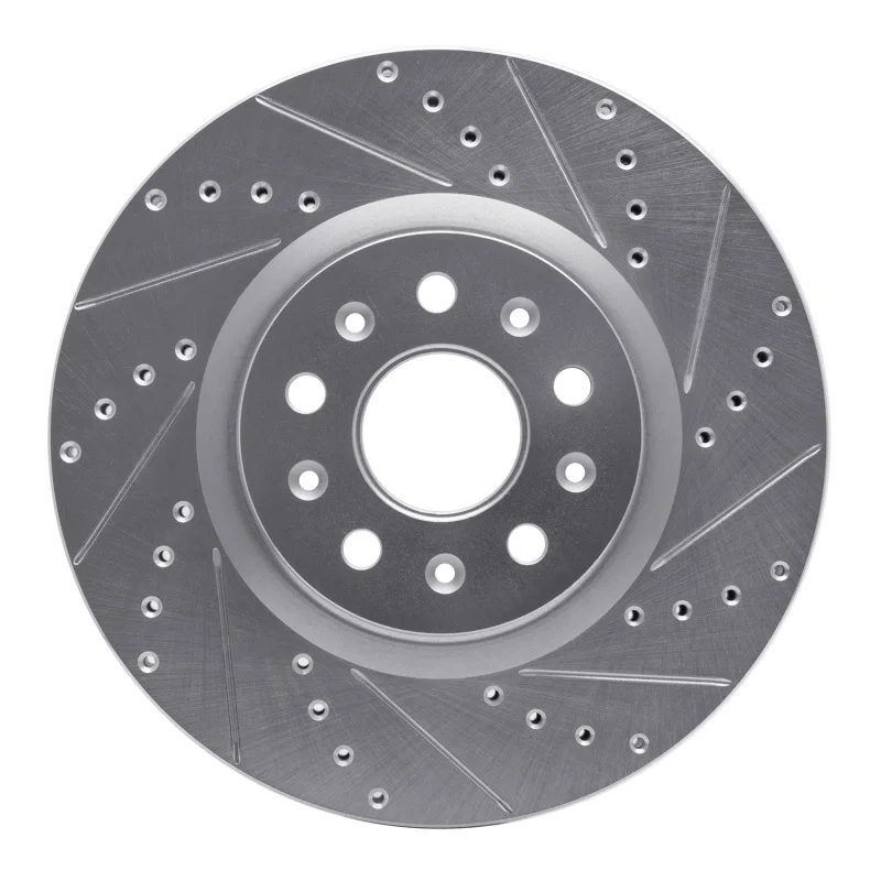 R1 Concepts 631-46036R, R1 14-25 Cadillac CT5 Front Right Drilled & Slotted Silver Brake Rotor