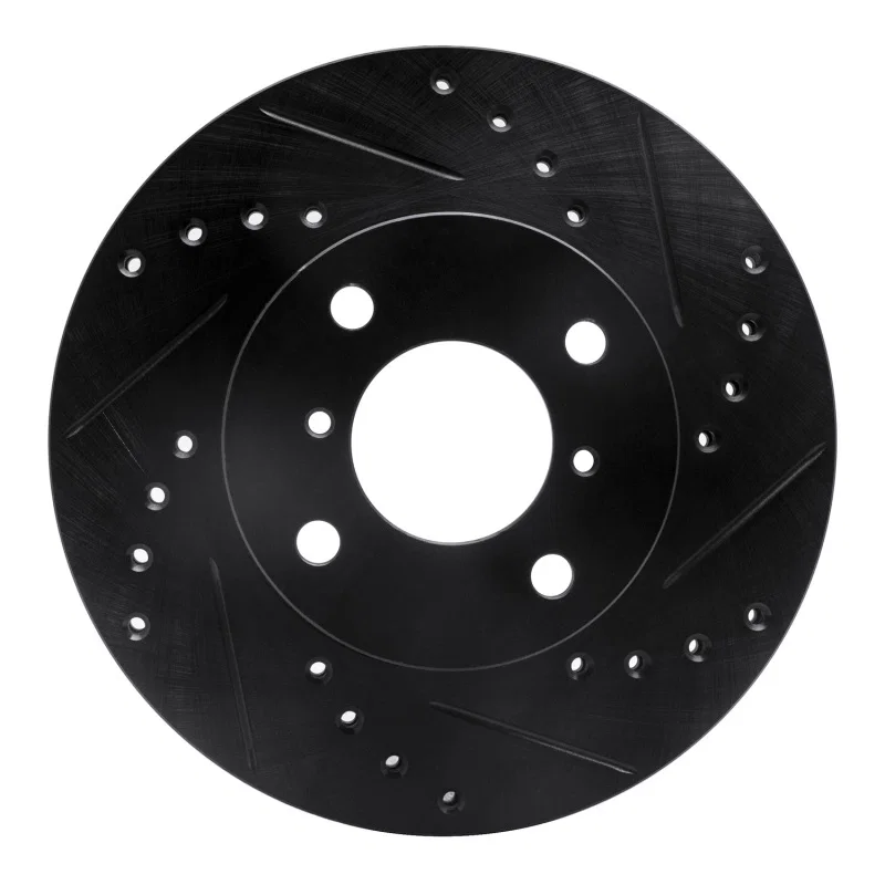 R1 Concepts 633-01003R, R1 99-07 Suzuki Esteem Front Right Drilled & Slotted Black Brake Rotor