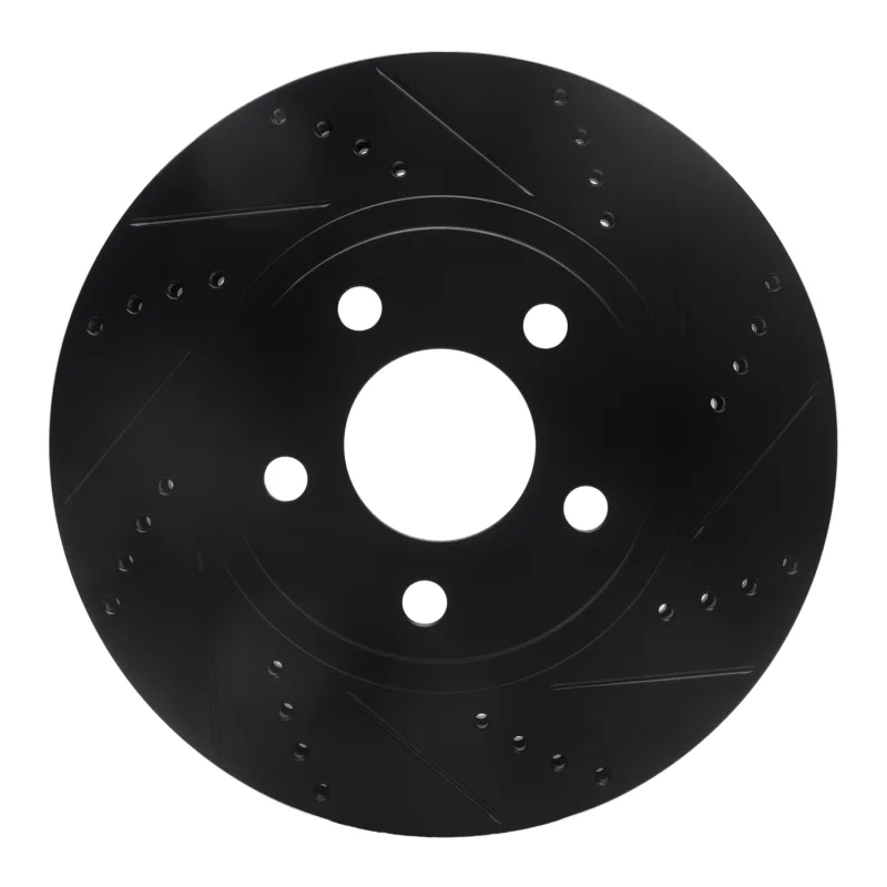 R1 Concepts 633-45008R, R1 97-05 Buick Riviera Front Right Drilled & Slotted Black Brake Rotor
